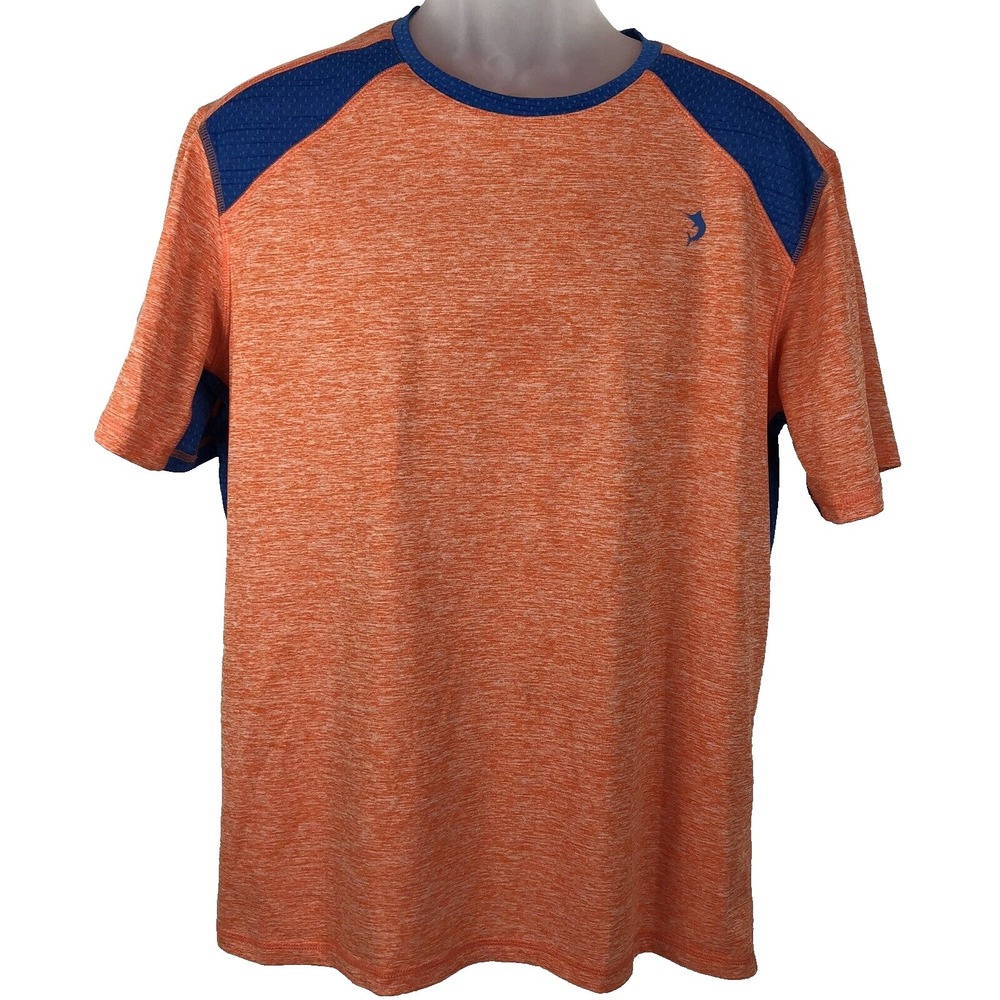 Reel Legends T-Shirt Mens M Orange heather‎ Blue vent Reel-Tec Fishing outdoor